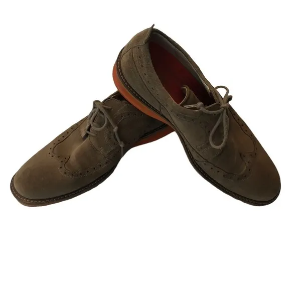 Men Ecco Biom Natural Motion Casual Tan Suede Lace Up Oxford Shoes‎ Size 43 (10)