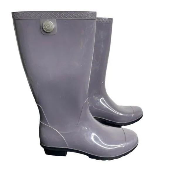 UGG Womens Boots Size 7 Gray Rubber Rain Outerwear Winter Casual Pull On